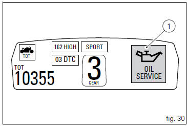 First warning - oil service 1000 km