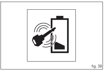 Low hands free key (hf) battery level