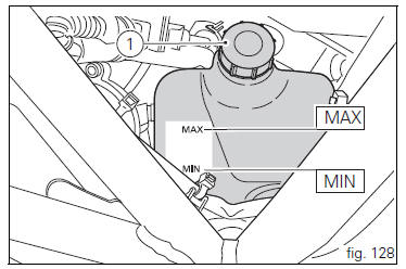 Checking and topping up coolant level