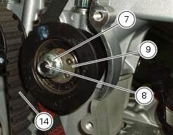 Removal of the movable tensioner/timing belt