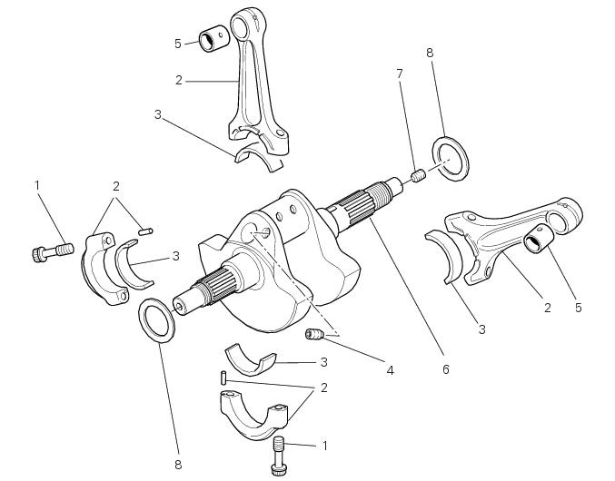 Crankshaft/connecting rods assembly