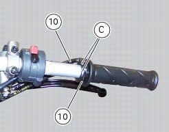 Removal of the throttle twistgrip