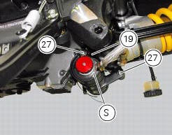 Removal of the rear shock absorber