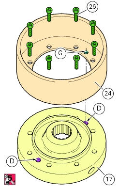 Reassembling the flywheel - generator assembly