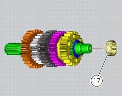 Disassembly of the gearbox secondary shaft