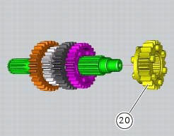 Disassembly of the gearbox secondary shaft