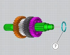 Disassembly of the gearbox secondary shaft