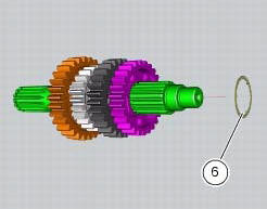 Disassembly of the gearbox secondary shaft