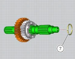 Disassembly of the gearbox secondary shaft