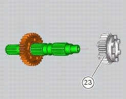 Disassembly of the gearbox secondary shaft