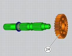 Disassembly of the gearbox secondary shaft