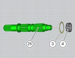 Disassembly of the gearbox secondary shaft