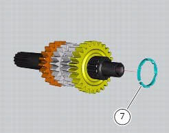 Disassembly of the gearbox primary shaft