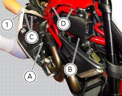 Removal of the fuel tank fairings