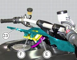 Removal of the fuel tank fairings