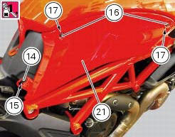 Refitting the fuel tank fairings