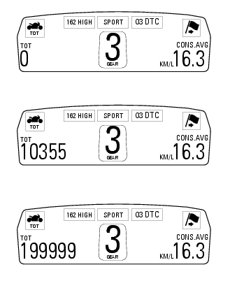 Total distance covered indicator: odometer