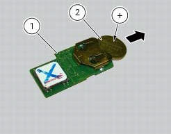 Replacing the battery in the active key