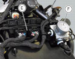 Location of elements on motorcycle