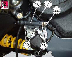 Refitting the rear brake control