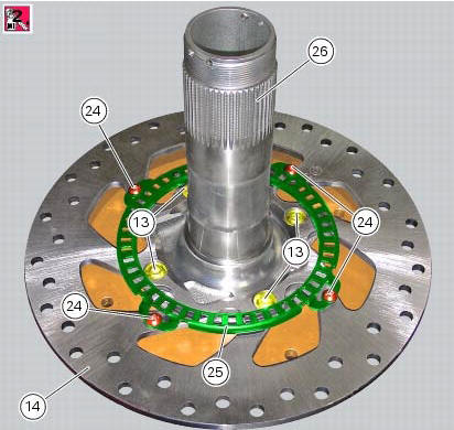 Removal of the rear brake disc