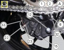 Refitting the rear brake calliper