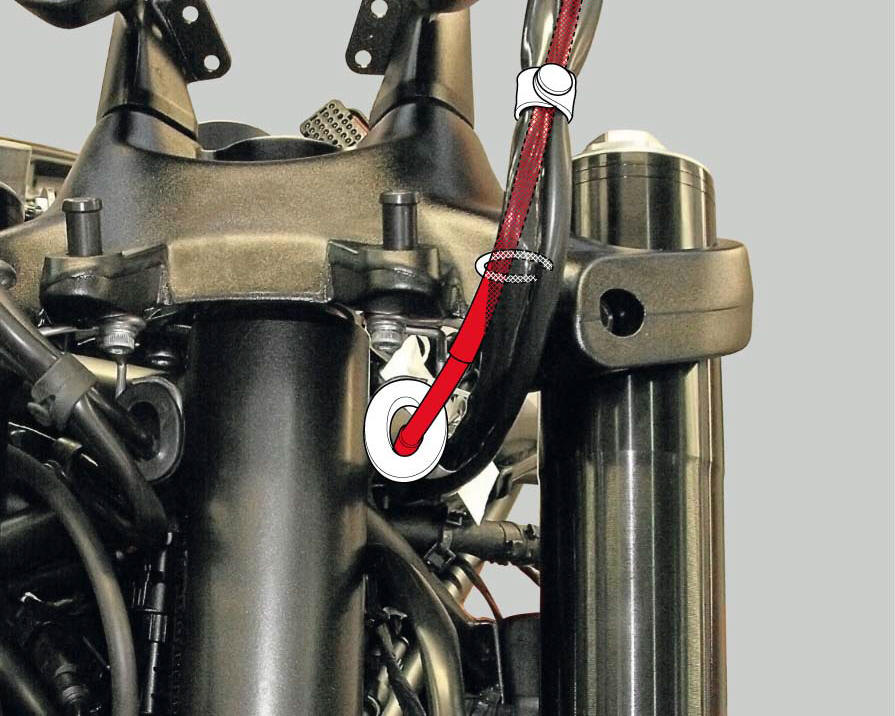 Positioning of the clutch hose