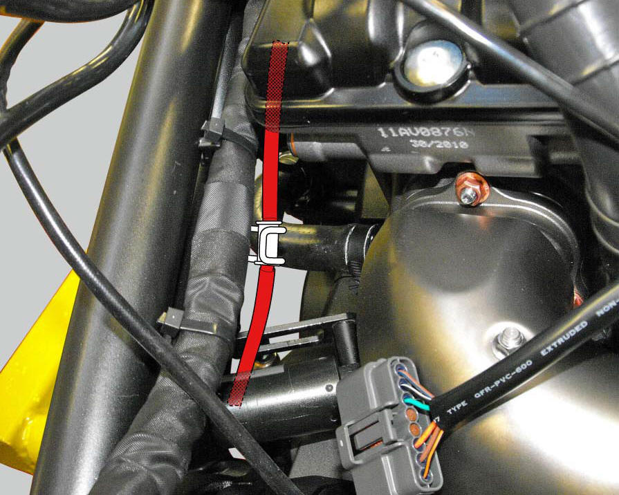 Positioning of the clutch hose