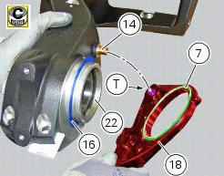 Refitting the rear wheel eccentric hub and rear wheel shaft