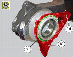 Refitting the rear wheel eccentric hub and rear wheel shaft