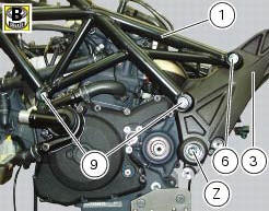 Reassembling the frame and the lateral footrests