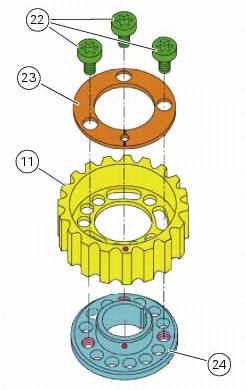 Disassembly of the camshaft pulleys