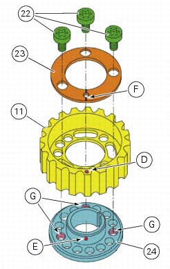 Reassembly of the timing pulleys