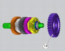 Disassembly of the gearbox secondary shaft
