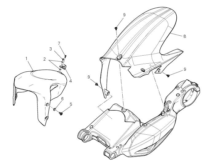 Front and rear mudguard