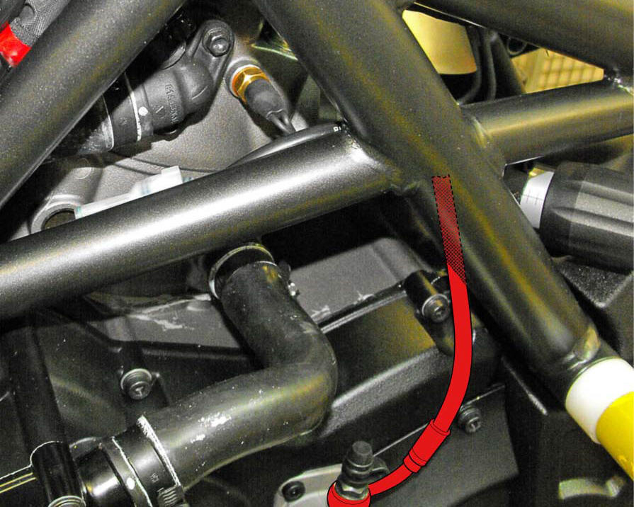 Positioning of the clutch hose