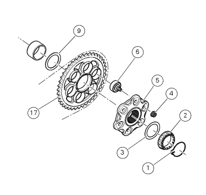 Replacing of the rear sprocket