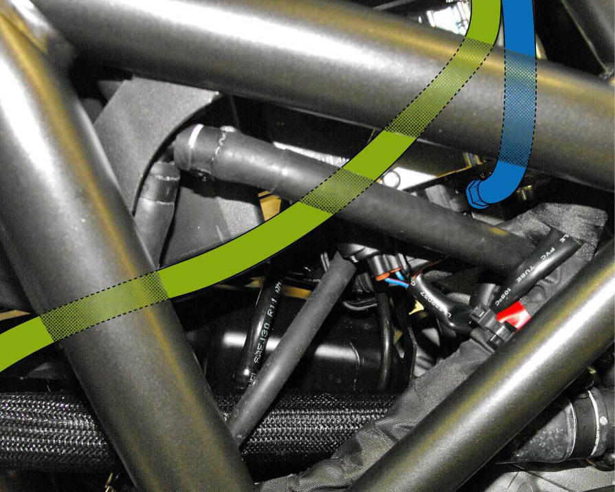Positioning of the horizontal and vertical head air sensor hoses